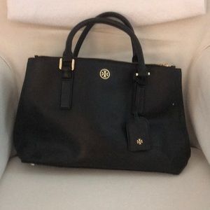 Tory Burch Double Zip Robinson Tote in Black